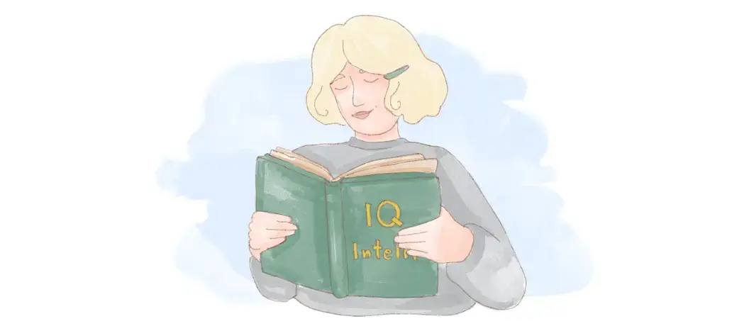 Girl is reading about whats is IQ, What is average IQ score