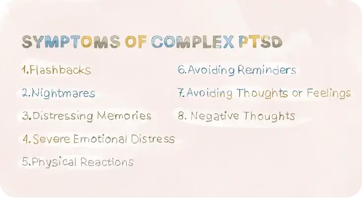  formula for complex trauma includes the following:

Behavioral issues, such as impulsivity, aggressiveness, substance abuse, and self-harm tendencies