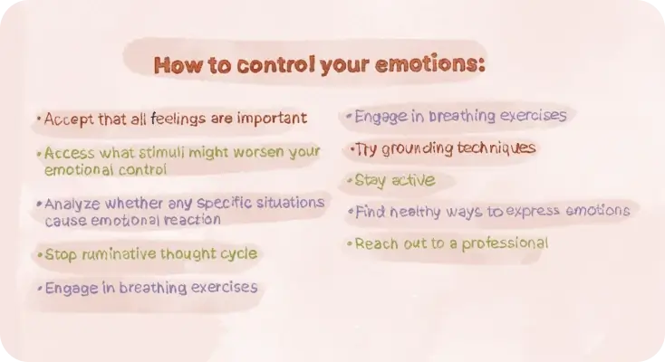 Tips on controlling emotions