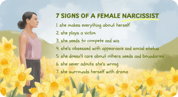 7 signs of female narcissist