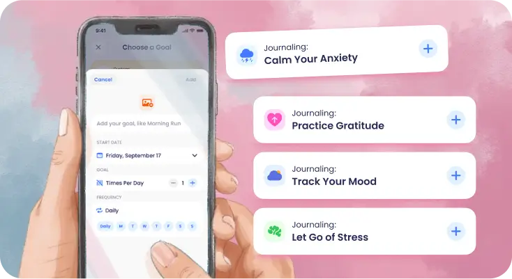 A goal tracker to build calming daily routines
