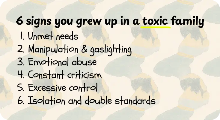 Signs you grew up in a toxic family