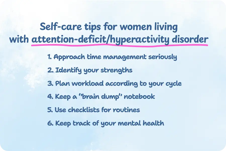 Tips to handle symptoms of ADHD in women