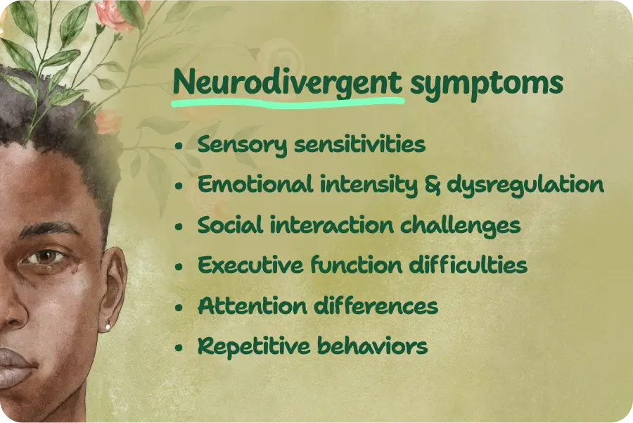 Symptoms of a neurodivergent brain