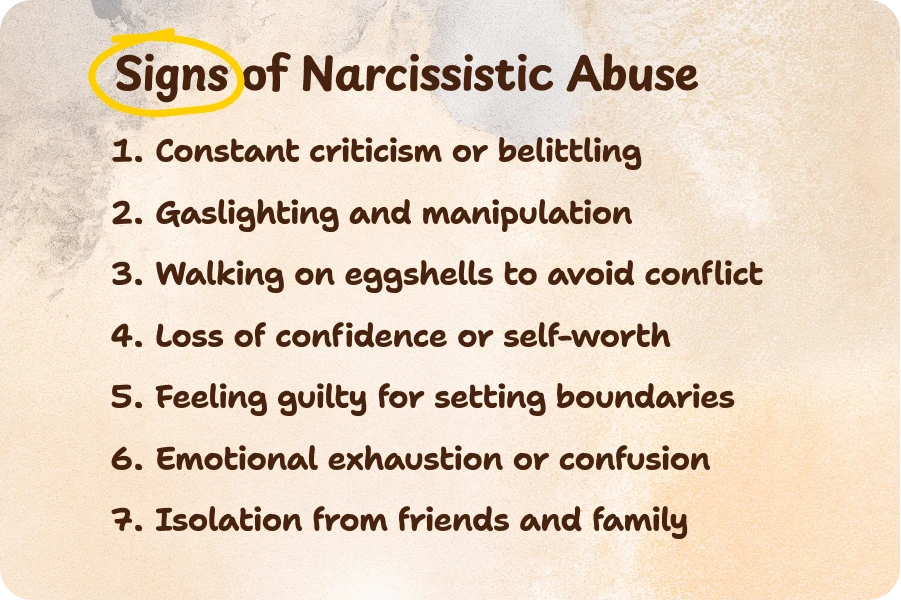 Signs of narcissistic abuse