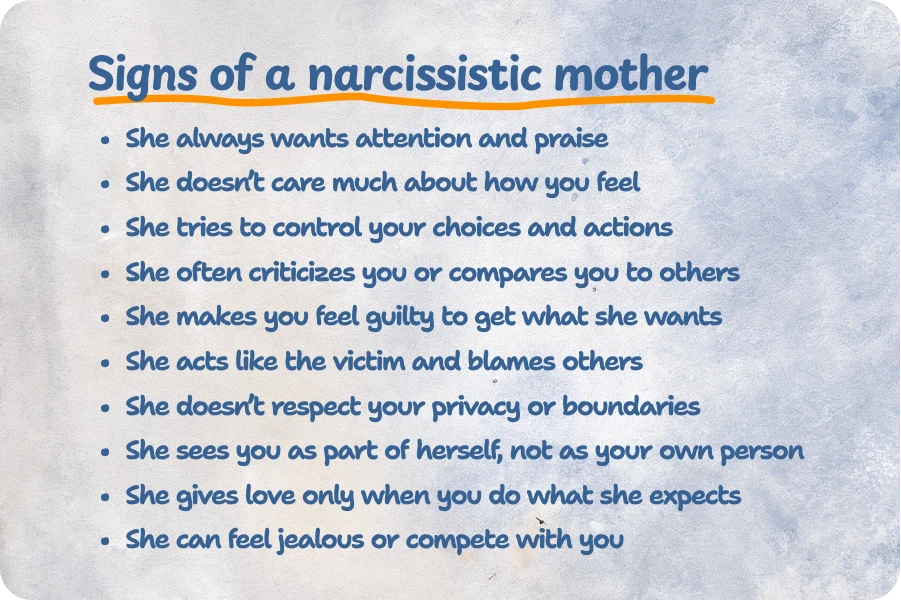 Signs of narcissistic mother