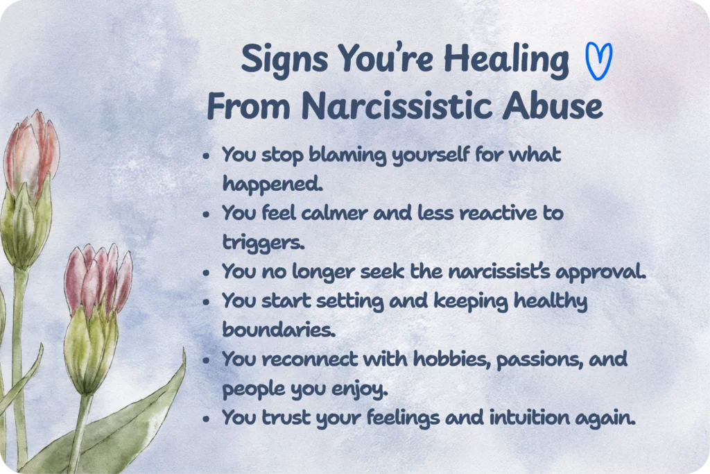 Signs you're healing from narcissistic abuse
