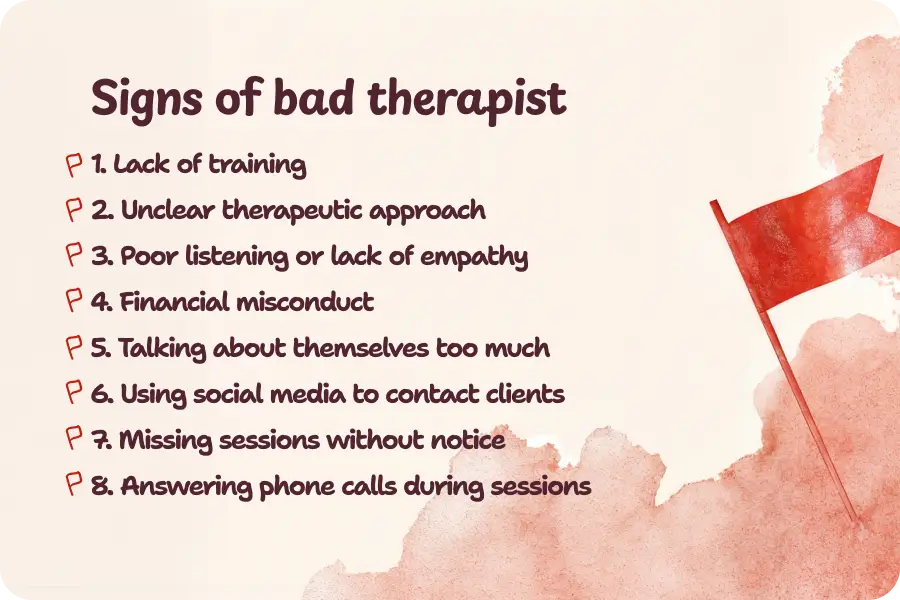 Signs of a bad therapist
