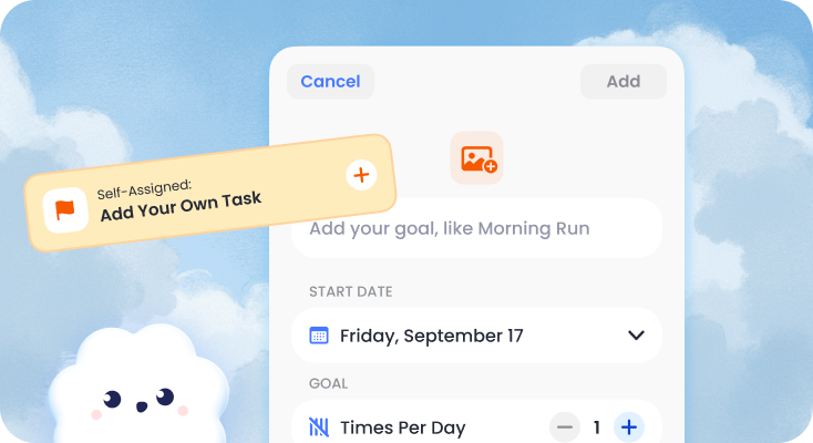 Self-assigned task in the Breeze app