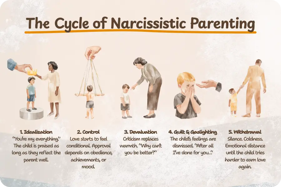 The cycle of abuse of over kids raised by narcissists