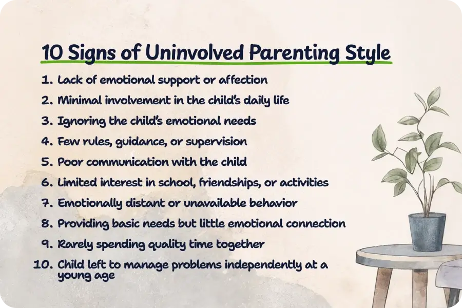 Uninvolved Parenting Signs