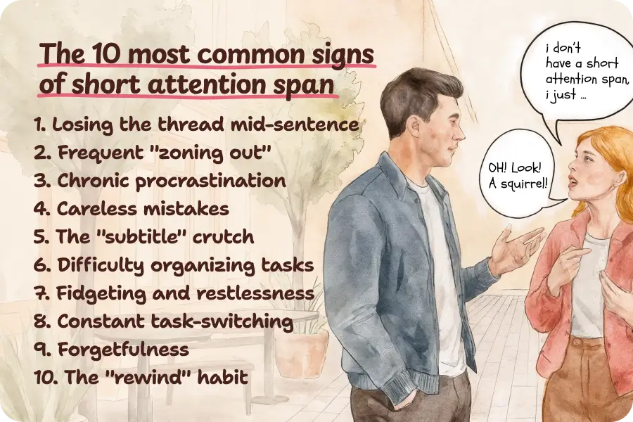 Signs of short attention span