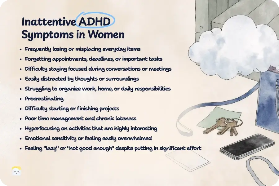 16 Common Inattentive ADHD Symptoms in Women