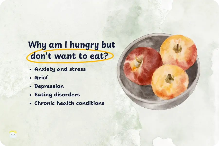 "I'm hungry but I don't want to eat." Possible causes